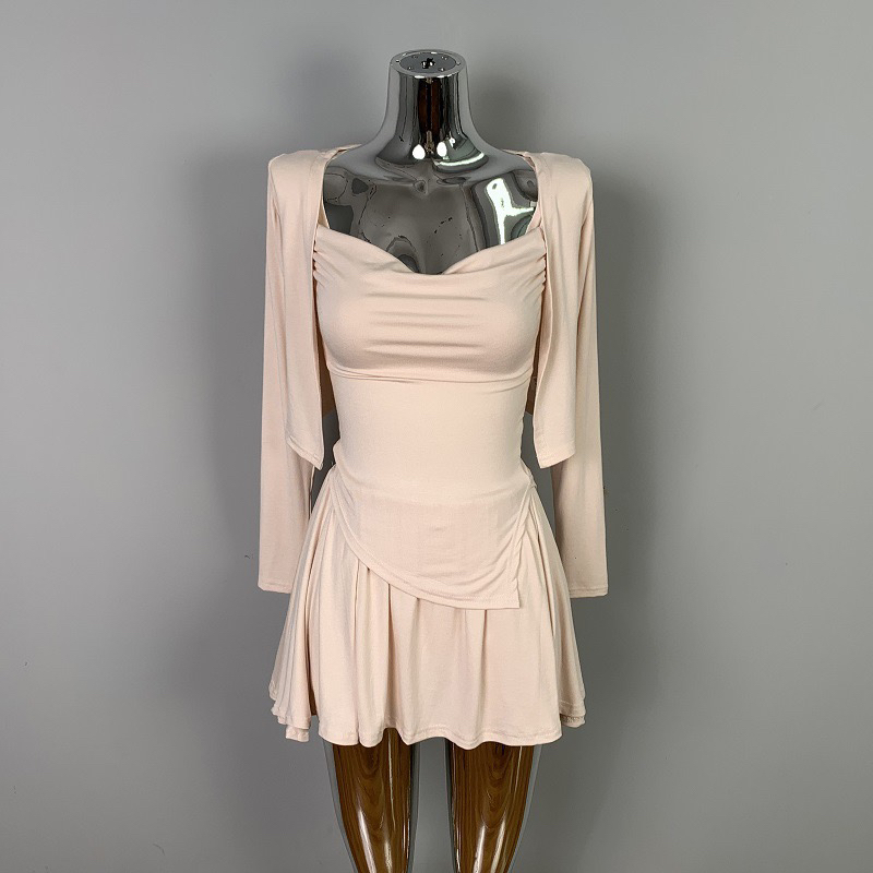 Korean Style Sexy Pointed Hem Camisole, Long Sleeve Cardigan & Short Skirt Women's Three-Piece Set - Trendy Fashion Ensemble