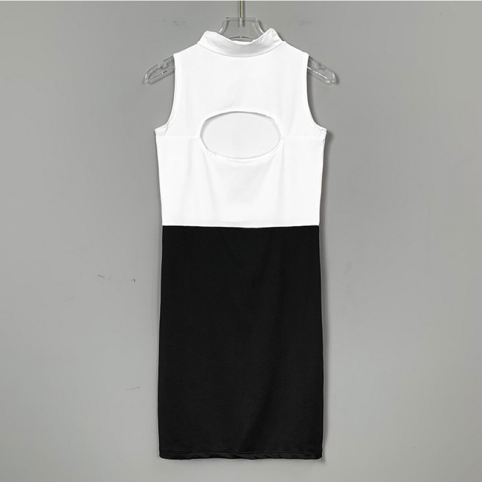 Korean Style Slim Sexy Bodycon Tank Dress with Hollow Backless Design - Trendy Short Dress for Women
