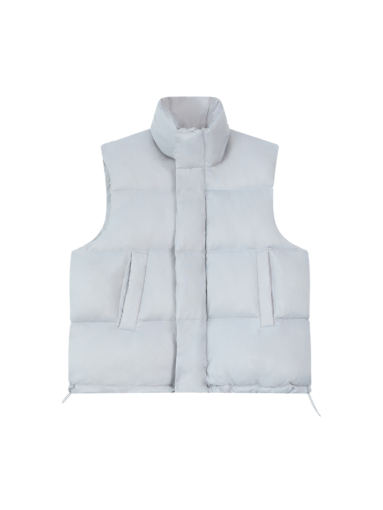 Korean Style Solid Color Stand Collar Sleeveless White Duck Down Jacket for Women - Versatile Loose Short Vest for Autumn & Winter Korean Style Solid Color Stand Collar Sleeveless White Duck Down Jacket for Women - Versatile Loose Short Vest for Autumn & Winter