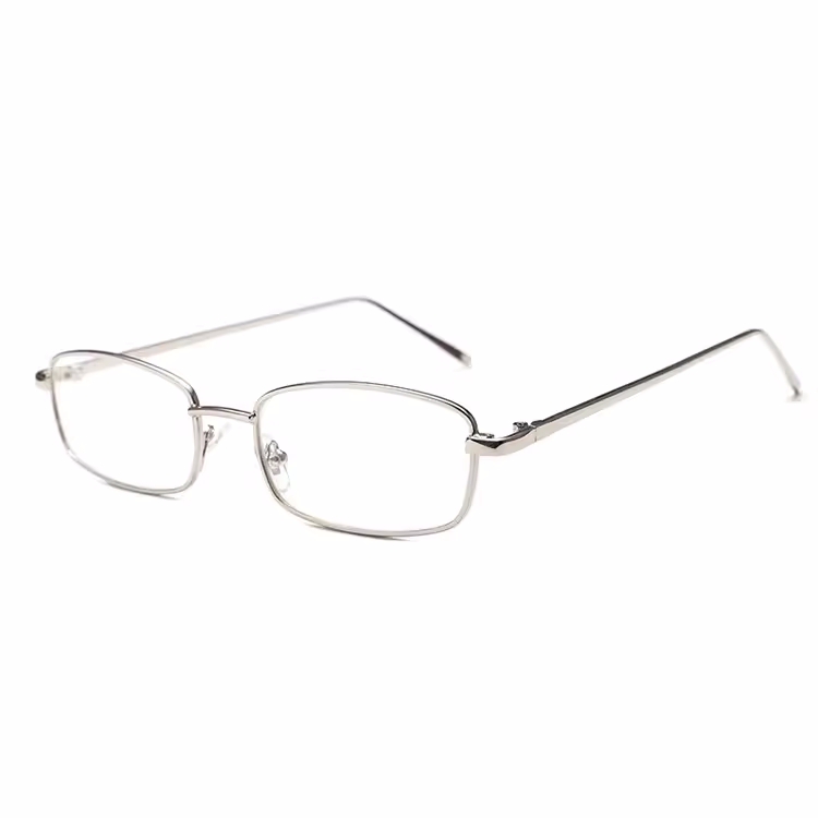 Korean-Style Square Rimless Glasses Frame, Gold Wire Narrow Design for Myopia with Trendy High School Vibe