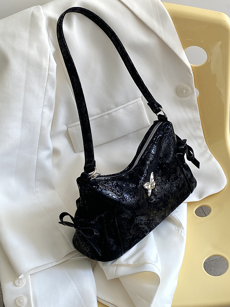 Korean Style Sweet Bow Underarm Bag - Women's Crossbody Handbag, Chic 2025 Niche Design, Trendy Shoulder Bag