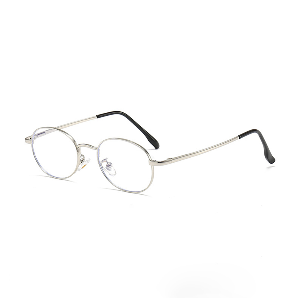 Korean-Style Ultra-Lightweight Small Oval Metal Glasses for Women - Colorless Prescription Ready, Perfect for Small Faces and High Myopia