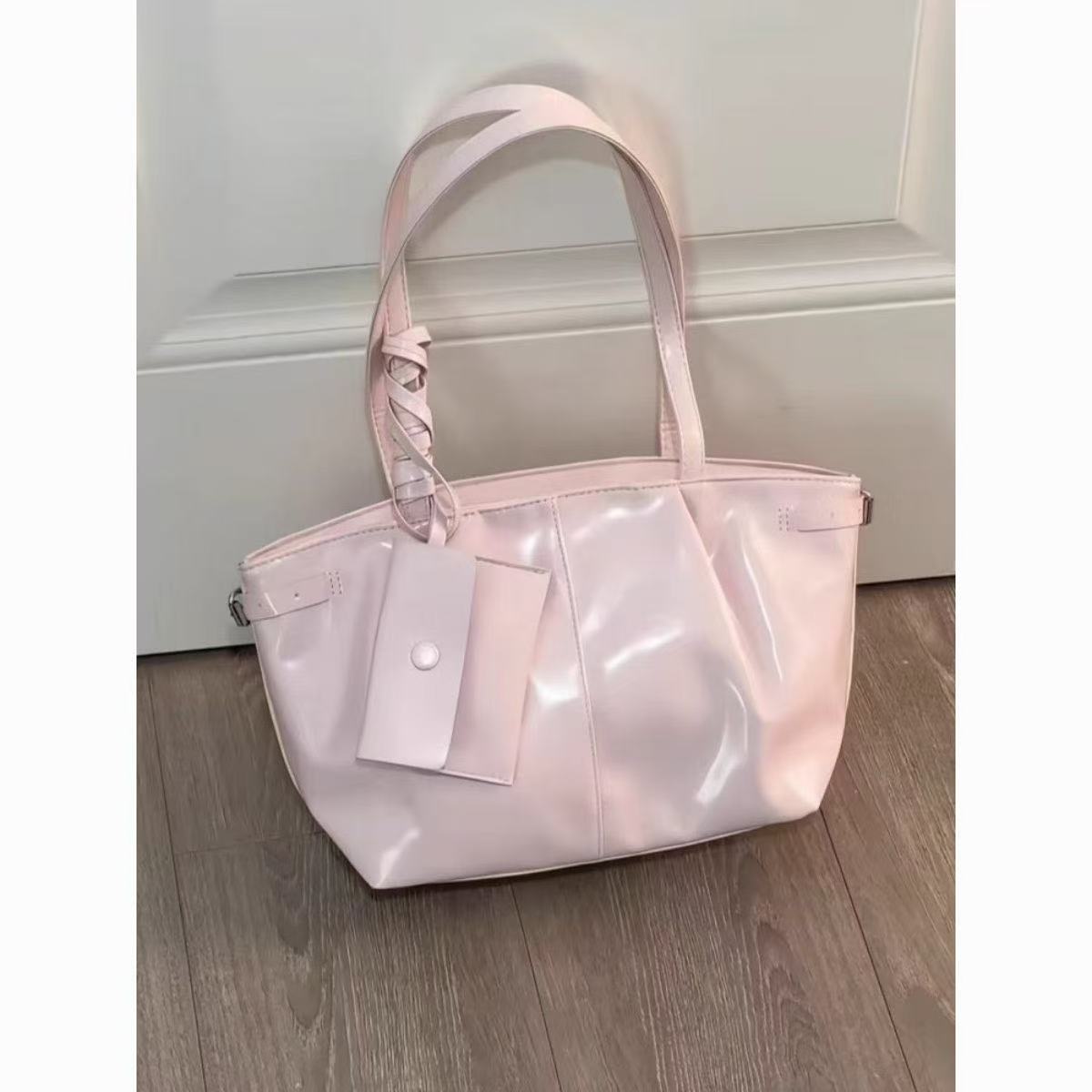 Korean Style Underarm Tote Bag for Women - 2025 Trendy Spring Fashion, Simple Large Capacity Commuter Bag