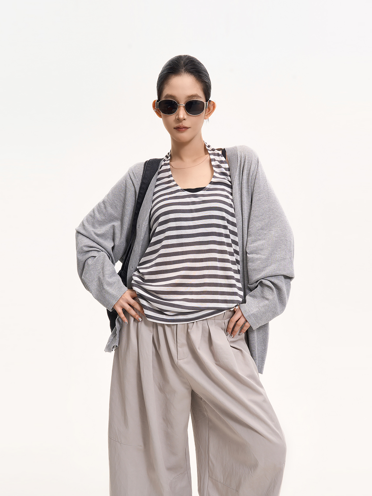 Korean Style V-Neck Long Sleeve Sun Protection Knitted Cardigan for Women - Summer Lazy Loose Air-Conditioned Top