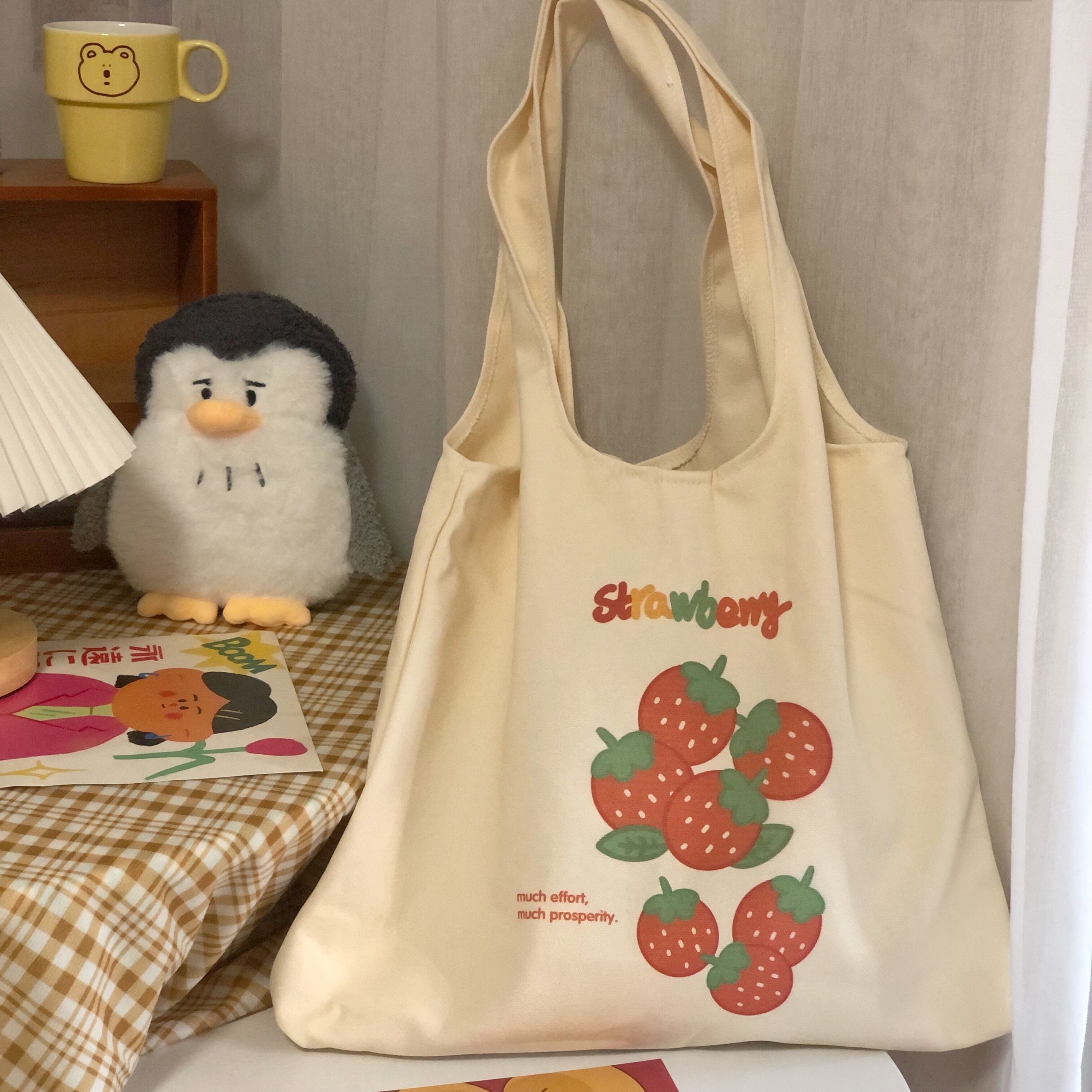 Korean Style Versatile Canvas Tote Bag for Women - Large Capacity Commuter and Student Shoulder Bag Korean Style Versatile Canvas Tote Bag for Women - Large Capacity Commuter and Student Shoulder Bag