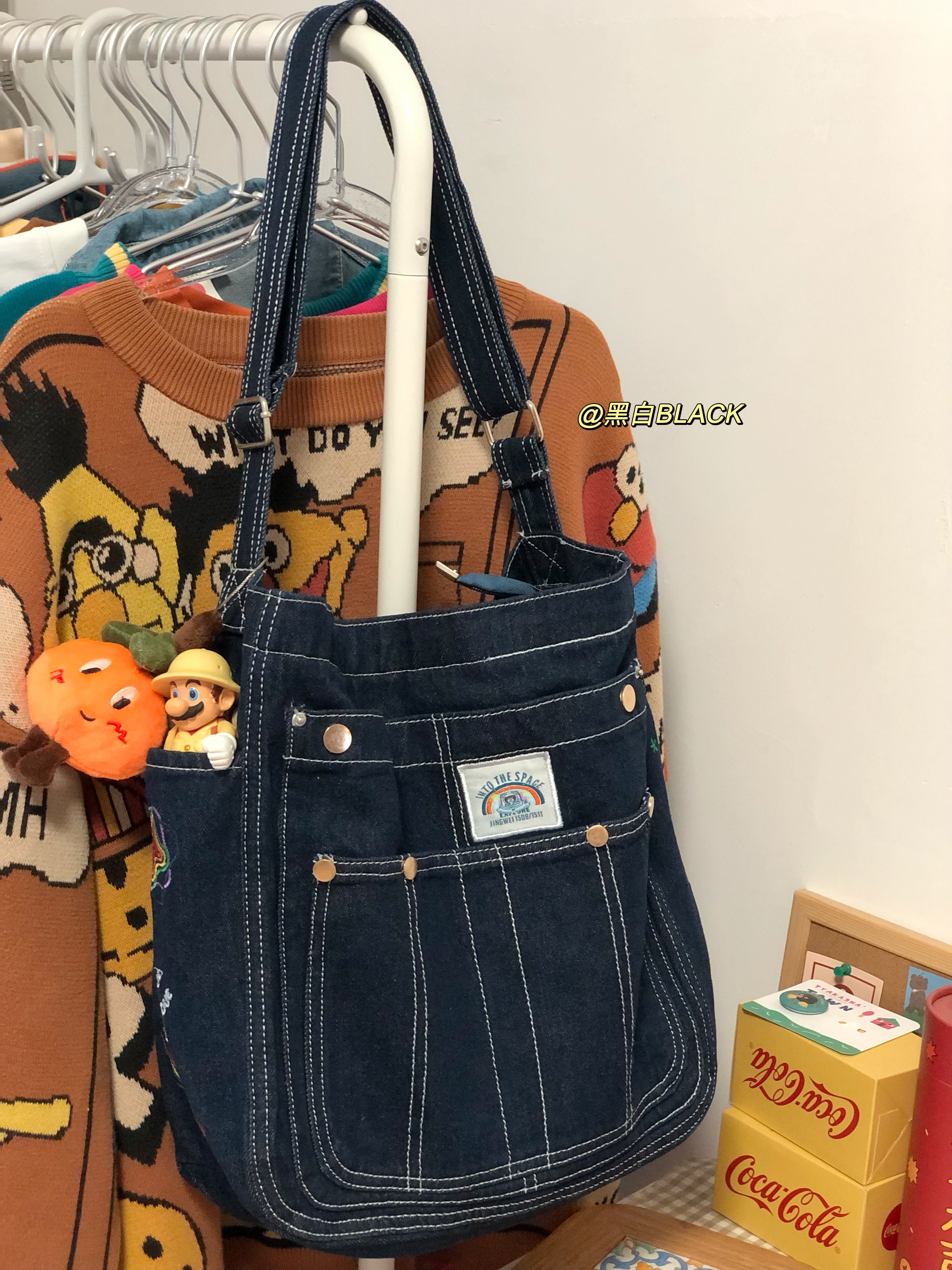 Korean-Style Vintage Denim Shoulder Bag - Large-Capacity Retro Crossbody for Women, Ideal for Commuting and Students