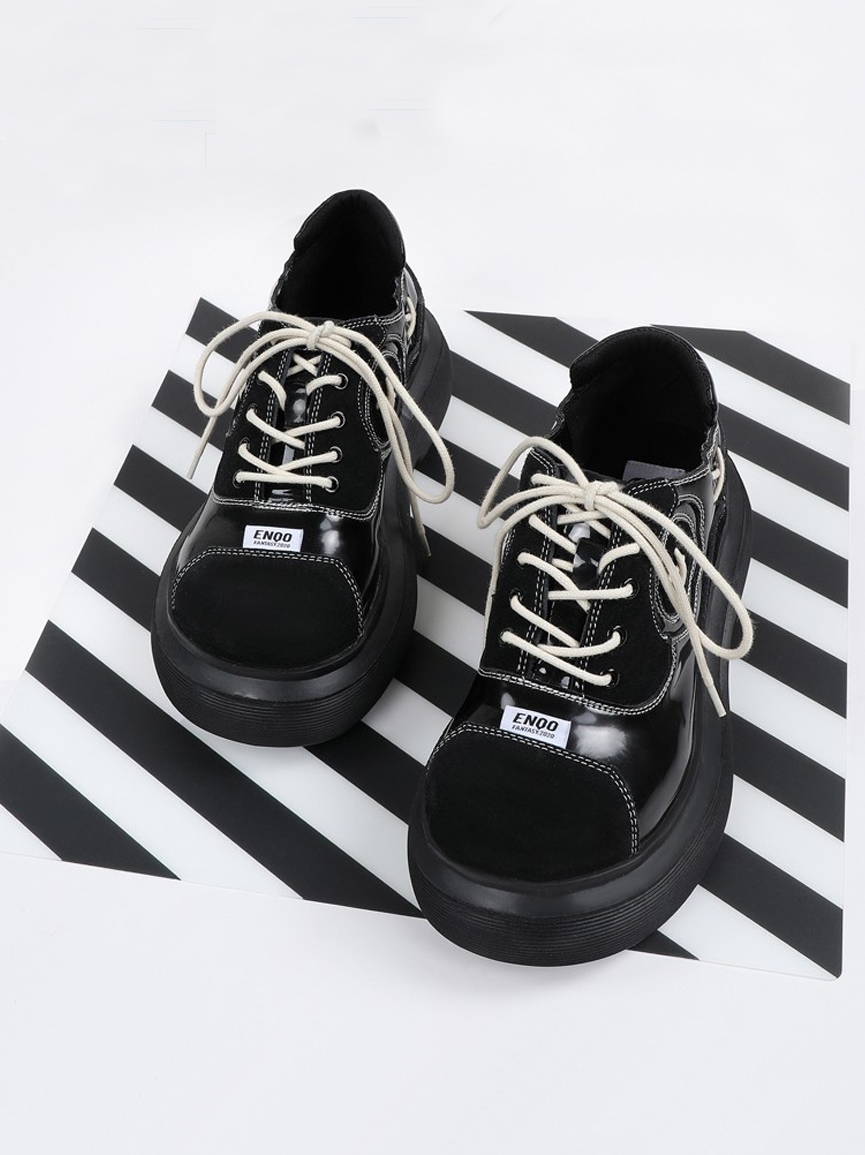 Lace-Up Dad Shoes for Women - 2025 Spring/Summer Thick-Soled Black Sports Sneakers, Niche Big Toe Design, Y2K Style Lace-Up Dad Shoes for Women - 2025 Spring/Summer Thick-Soled Black Sports Sneakers, Niche Big Toe Design, Y2K Style