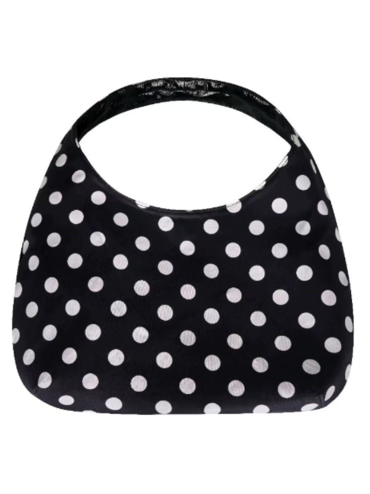 Large Capacity Black and White Polka Dot Canvas Tote Bag – Casual, Versatile Shoulder Bag for Summer 2025 Fashion Large Capacity Black and White Polka Dot Canvas Tote Bag – Casual, Versatile Shoulder Bag for Summer 2025 Fashion