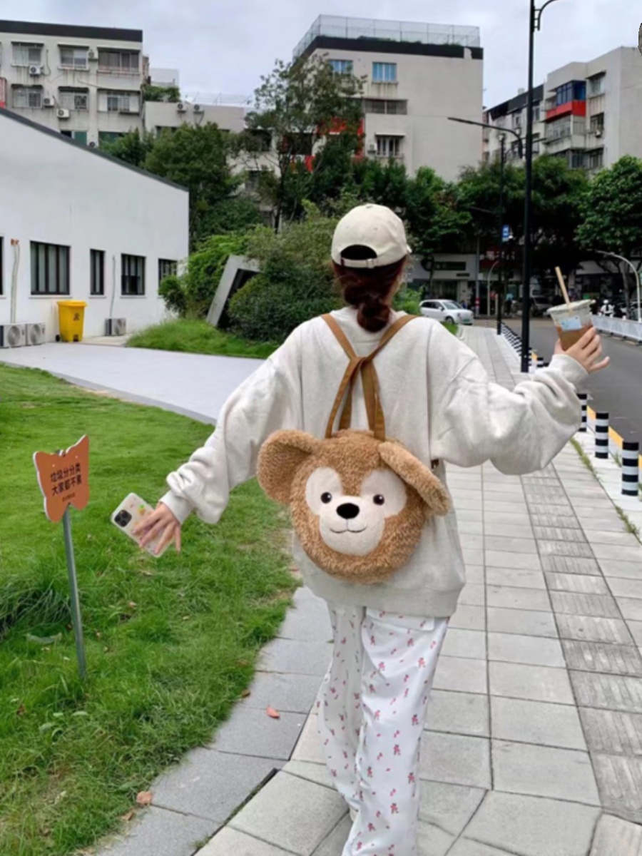 Large Capacity Duffy Bear Plush Backpack for Women - Furry Double Shoulder Tote & Crossbody Bag, Perfect for Commuting and Everyday Use Large Capacity Duffy Bear Plush Backpack for Women - Furry Double Shoulder Tote & Crossbody Bag, Perfect for Commuting and Everyday Use