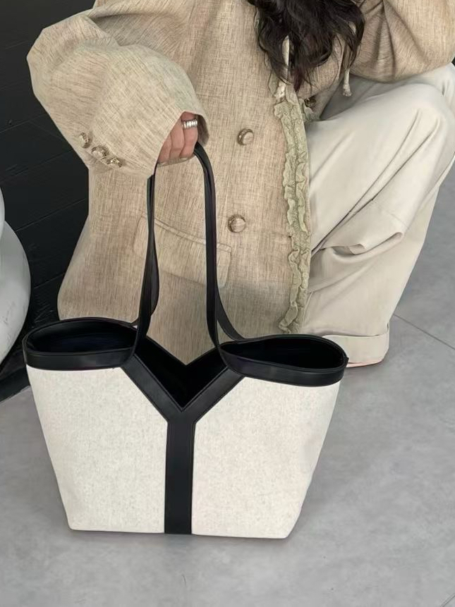 Large Capacity Y-Design Cotton-Linen Canvas Tote Bag for Lazy Shopping - 2025 Spring/Summer Fashion Essential
