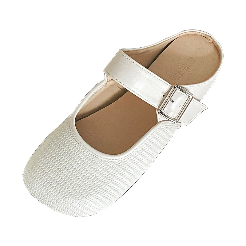 Large Size Women's Mary Jane Flat Slippers - Gentle Temperament, Wide Fit, Size 40-43, Comfortable Toe Design Large Size Women's Mary Jane Flat Slippers - Gentle Temperament, Wide Fit, Size 40-43, Comfortable Toe Design