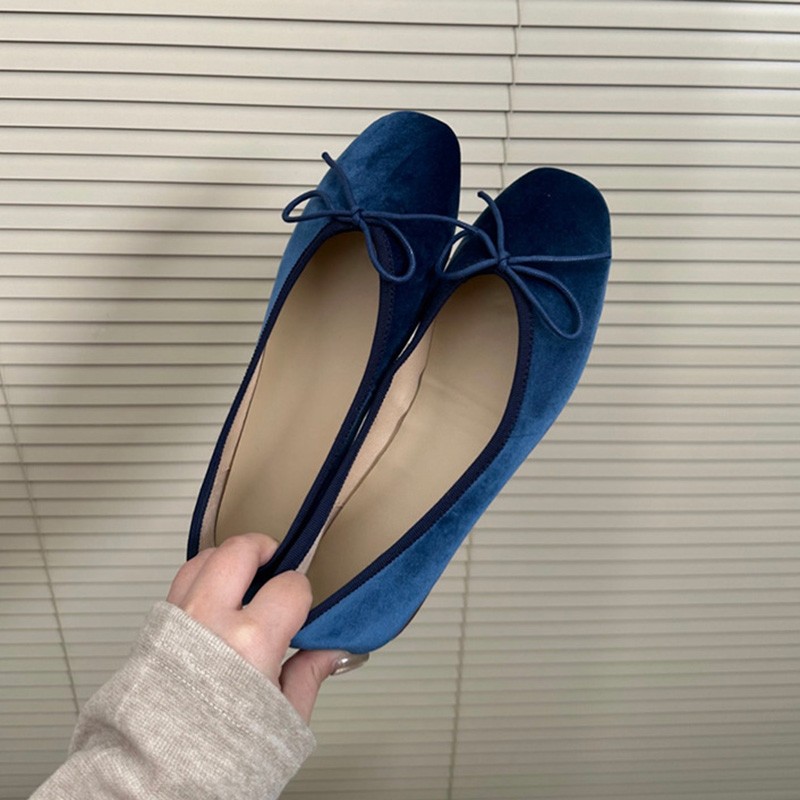 Leather Bow Ballet Flats - Soft-Soled Casual Mary Jane Shoes for Comfortable Everyday Wear