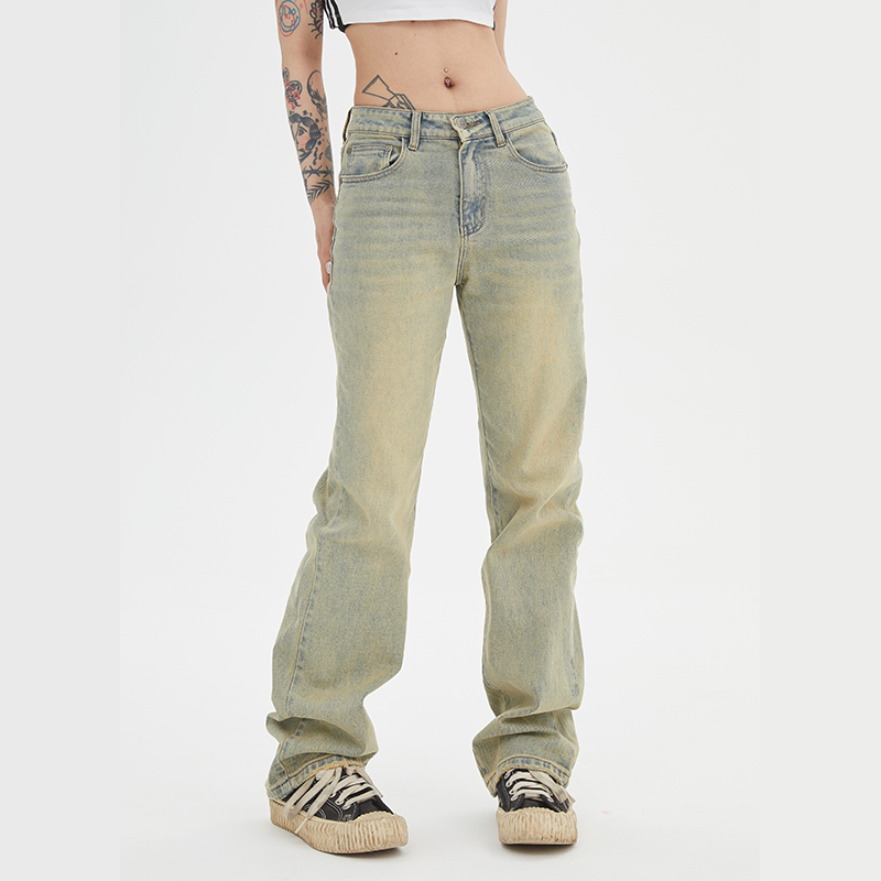 Light Blue Vintage High Street Jeans for Men and Women, Slightly Stretchy American Long Pants, 90s Inspired Fashion Light Blue Vintage High Street Jeans for Men and Women, Slightly Stretchy American Long Pants, 90s Inspired Fashion