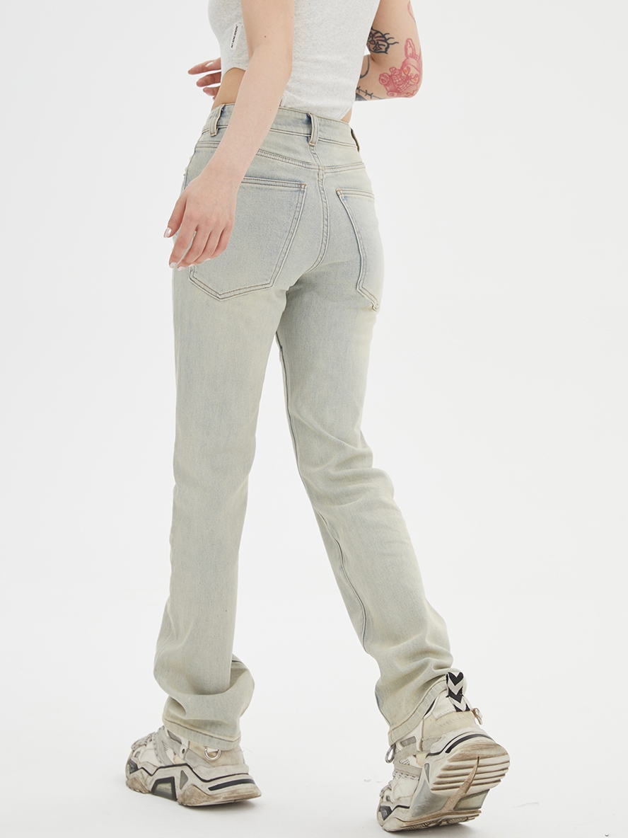 Light Blue Vintage High Street Jeans for Men and Women, Slightly Stretchy American Long Pants, 90s Inspired Fashion Light Blue Vintage High Street Jeans for Men and Women, Slightly Stretchy American Long Pants, 90s Inspired Fashion