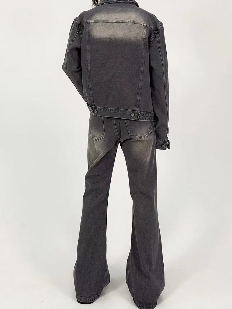 Light Gray Distressed Vintage Wash Denim Jacket for Men, Loose Casual Fit, Versatile Slight Flare, 90s Style Light Gray Distressed Vintage Wash Denim Jacket for Men, Loose Casual Fit, Versatile Slight Flare, 90s Style