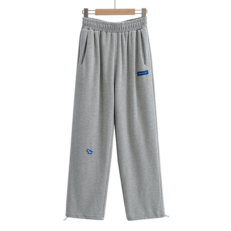 Light Gray Women's Jazz Dance Outfit - Korean Style Thin Straight-Leg Sweatpants, Long Sports Trousers for Dance and Fitness Light Gray Women's Jazz Dance Outfit - Korean Style Thin Straight-Leg Sweatpants, Long Sports Trousers for Dance and Fitness