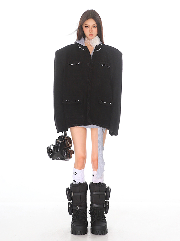 Light Luxury Beaded Short Jacket for Women - Elegant High-End Fragrance Style Coat for Autumn 2025 - Chic 90s Inspired Fashion Light Luxury Beaded Short Jacket for Women - Elegant High-End Fragrance Style Coat for Autumn 2025 - Chic 90s Inspired Fashion