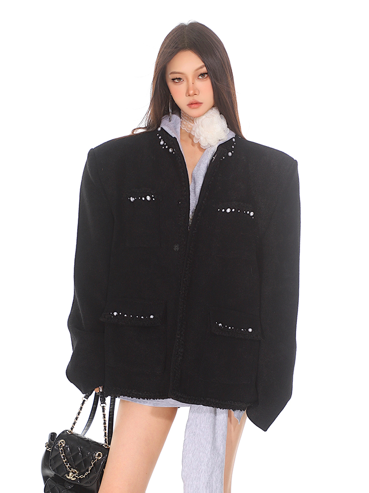 Light Luxury Beaded Short Jacket for Women - Elegant High-End Fragrance Style Coat for Autumn 2025 - Chic 90s Inspired Fashion Light Luxury Beaded Short Jacket for Women - Elegant High-End Fragrance Style Coat for Autumn 2025 - Chic 90s Inspired Fashion