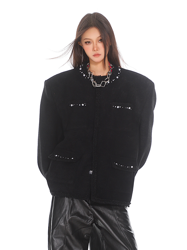 Light Luxury Beaded Short Jacket for Women - Elegant High-End Fragrance Style Coat for Autumn 2025 - Chic 90s Inspired Fashion