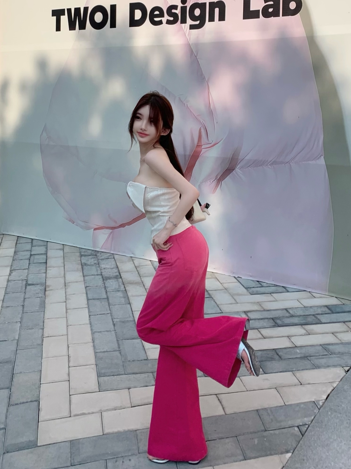 Light Pink Wide-Leg Casual Pants - Thin Denim, Chill Barbie Style, Y2K Vibe, Perfect for Summer Outfits Light Pink Wide-Leg Casual Pants - Thin Denim, Chill Barbie Style, Y2K Vibe, Perfect for Summer Outfits