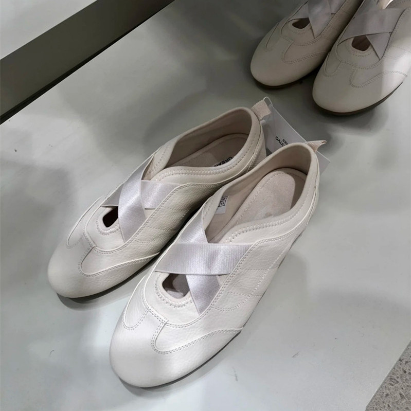 Lightweight Korean-Style Mary Jane Casual Ballet Sports Shoes for Women - Genuine Leather Low-Top Handmade Comfort