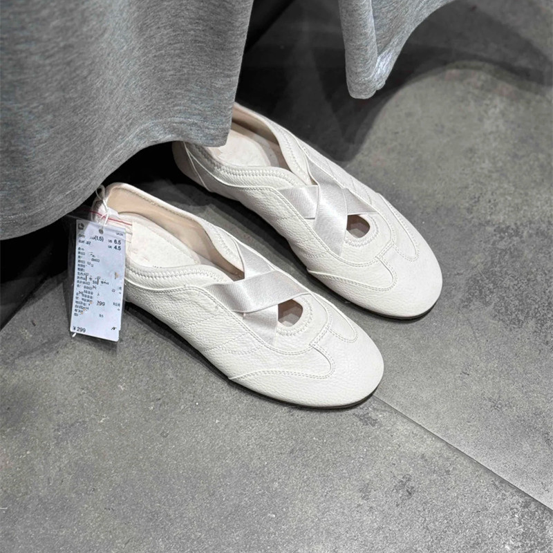 Lightweight Korean-Style Mary Jane Casual Ballet Sports Shoes for Women - Genuine Leather Low-Top Handmade Comfort