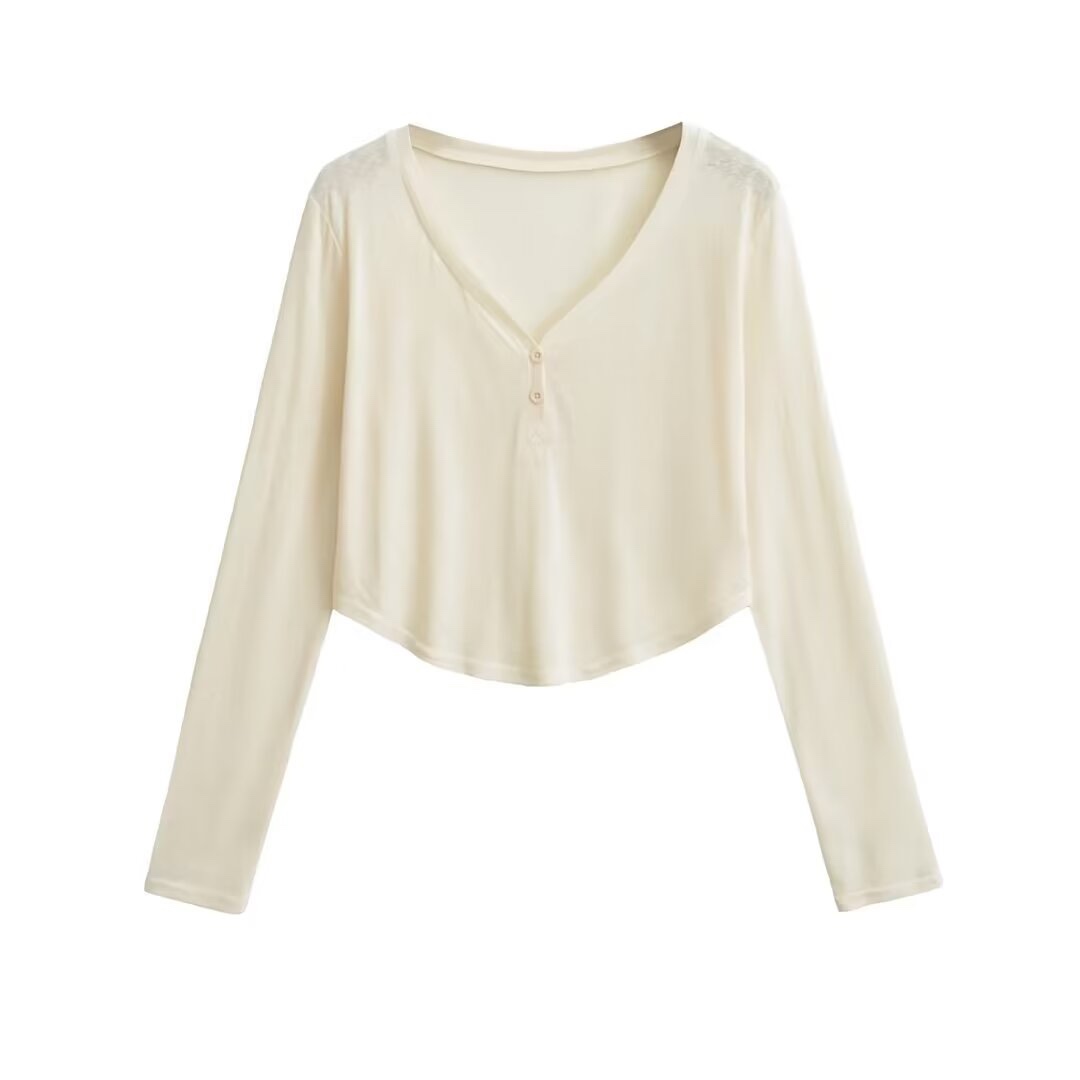 Lightweight V-Neck Button Cardigan T-Shirt for Women - Kpop Jazz Style Summer Top, Loose Fit Sun Protection Fitness Wear Lightweight V-Neck Button Cardigan T-Shirt for Women - Kpop Jazz Style Summer Top, Loose Fit Sun Protection Fitness Wear