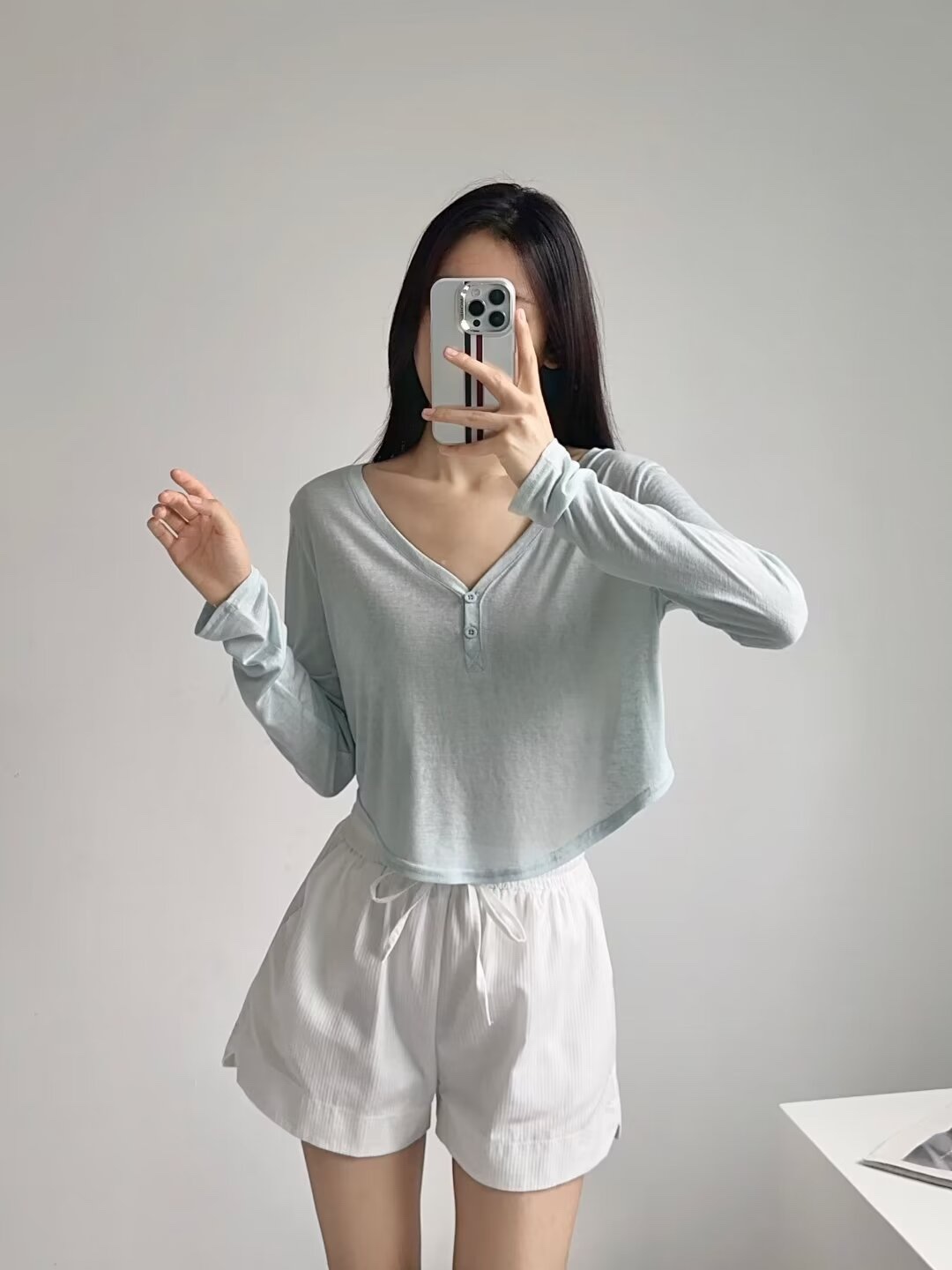 Lightweight V-Neck Button Cardigan T-Shirt for Women - Kpop Jazz Style Summer Top, Loose Fit Sun Protection Fitness Wear