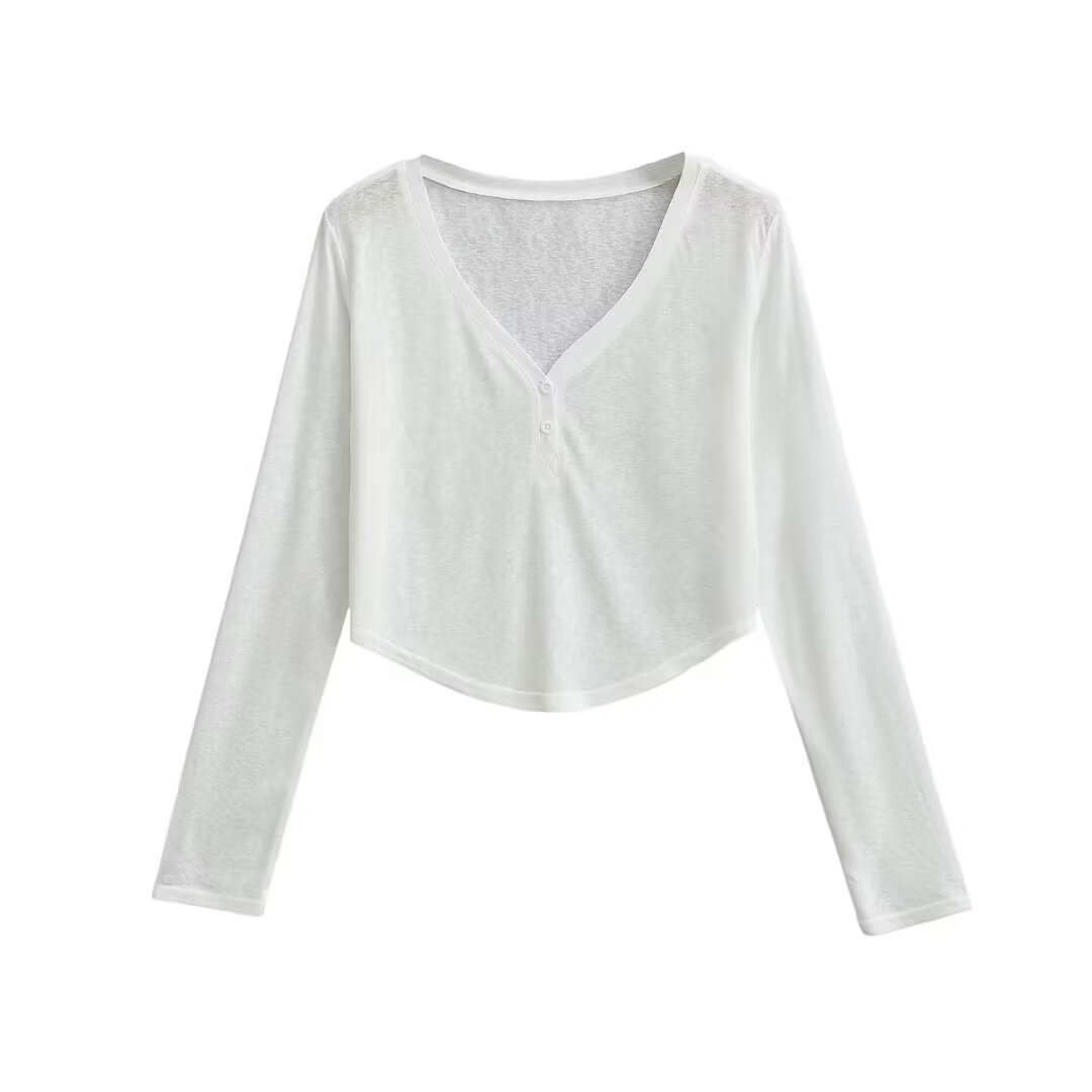 Lightweight V-Neck Button Cardigan T-Shirt for Women - Kpop Jazz Style Summer Top, Loose Fit Sun Protection Fitness Wear Lightweight V-Neck Button Cardigan T-Shirt for Women - Kpop Jazz Style Summer Top, Loose Fit Sun Protection Fitness Wear