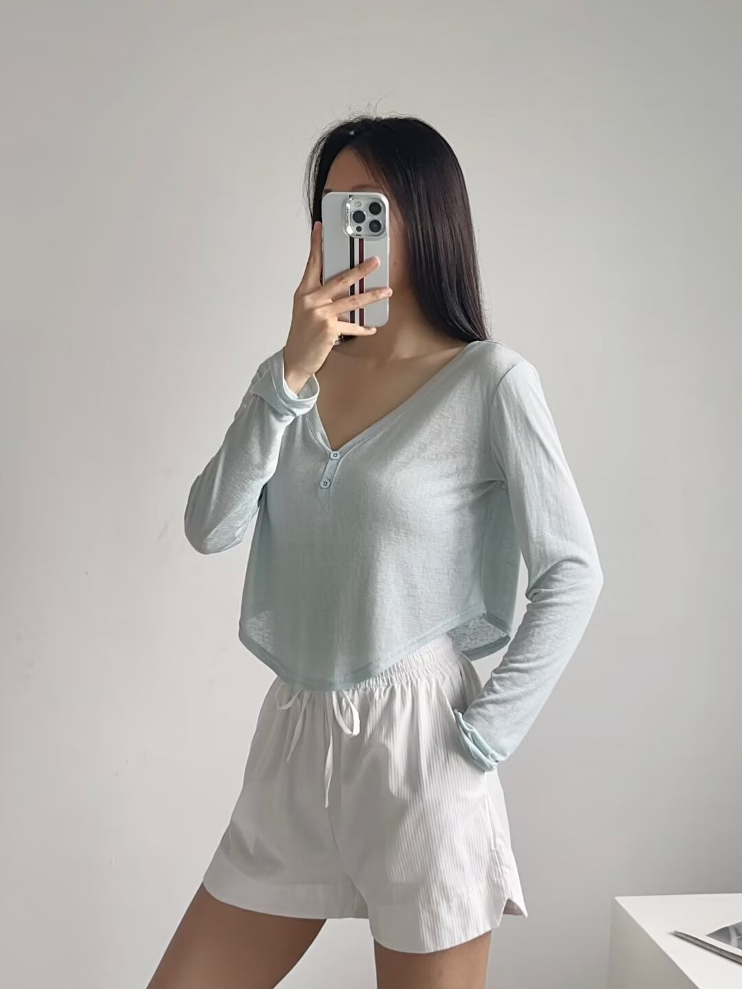 Lightweight V-Neck Button Cardigan T-Shirt for Women - Kpop Jazz Style Summer Top, Loose Fit Sun Protection Fitness Wear Lightweight V-Neck Button Cardigan T-Shirt for Women - Kpop Jazz Style Summer Top, Loose Fit Sun Protection Fitness Wear