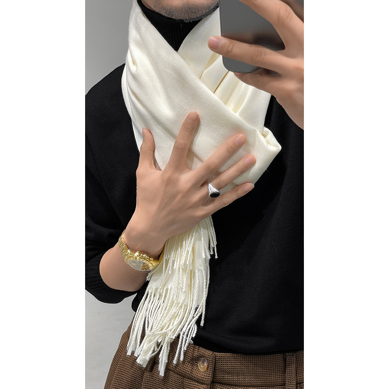 Long Fringe Shawl Scarf for Autumn & Winter - Versatile Solid Color Design, Warm and Stylish Accessory Long Fringe Shawl Scarf for Autumn & Winter - Versatile Solid Color Design, Warm and Stylish Accessory