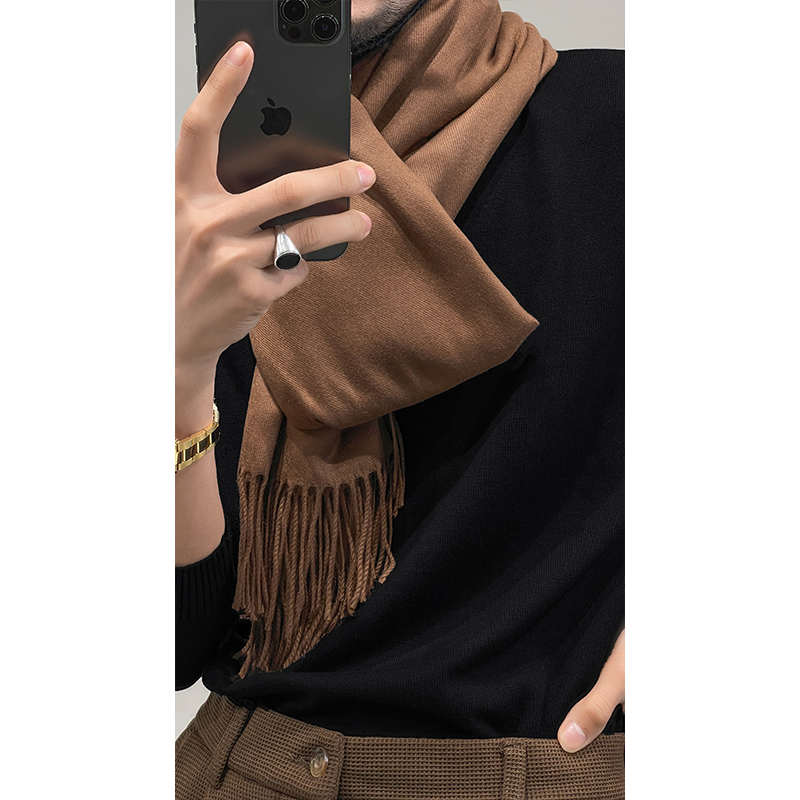 Long Fringe Shawl Scarf for Autumn & Winter - Versatile Solid Color Design, Warm and Stylish Accessory Long Fringe Shawl Scarf for Autumn & Winter - Versatile Solid Color Design, Warm and Stylish Accessory