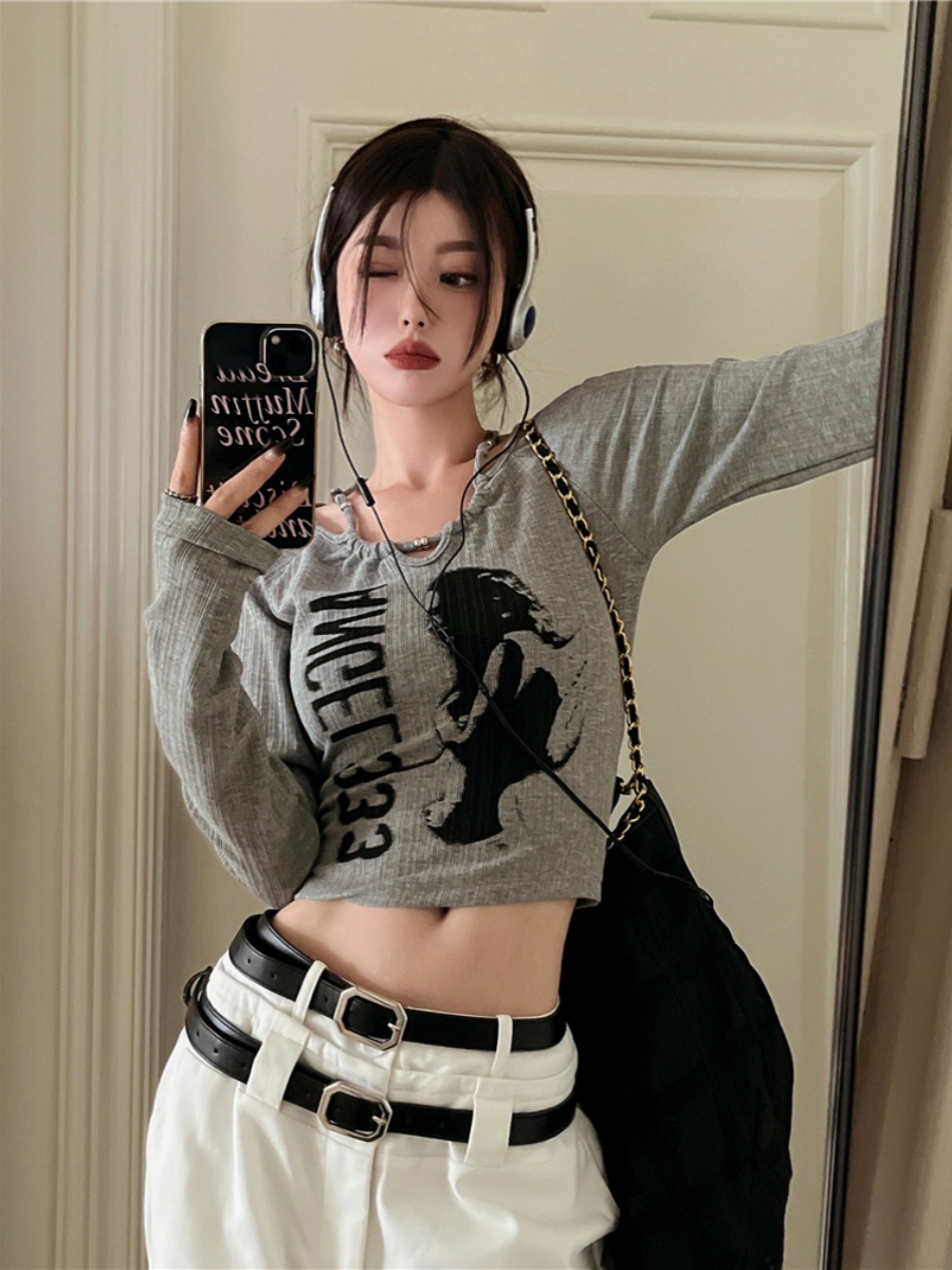 Long Sleeve Jazz Dance Top for Women - American Street Style Group Performance Shirt, K-Pop Inspired Slim Fit Base Layer Long Sleeve Jazz Dance Top for Women - American Street Style Group Performance Shirt, K-Pop Inspired Slim Fit Base Layer