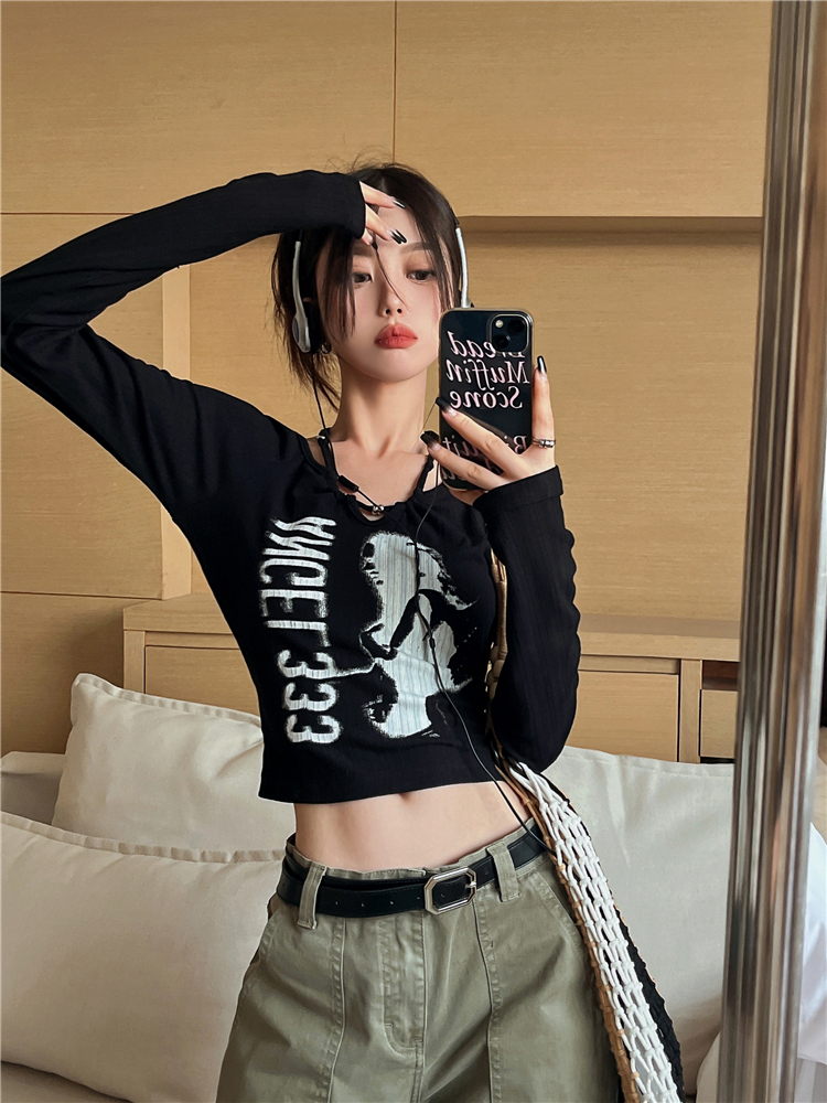 Long Sleeve Jazz Dance Top for Women - American Street Style Group Performance Shirt, K-Pop Inspired Slim Fit Base Layer Long Sleeve Jazz Dance Top for Women - American Street Style Group Performance Shirt, K-Pop Inspired Slim Fit Base Layer