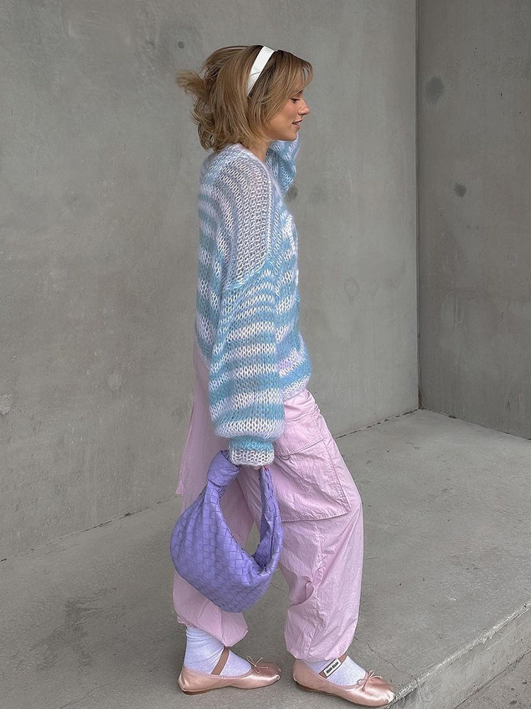 Loose Casual Hollow Knit Sweater for Women - Early Autumn Long Sleeve Top in Lazy Style, Perfect for Y2K and Korean Fashion Trends Loose Casual Hollow Knit Sweater for Women - Early Autumn Long Sleeve Top in Lazy Style, Perfect for Y2K and Korean Fashion Trends