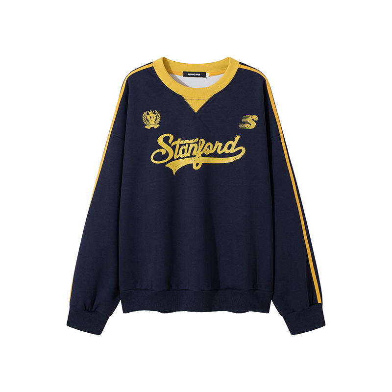 Loose Fit American Street Style Letter Print Sports Sweatshirt for Women - Trendy Pullover Top for Spring and Autumn