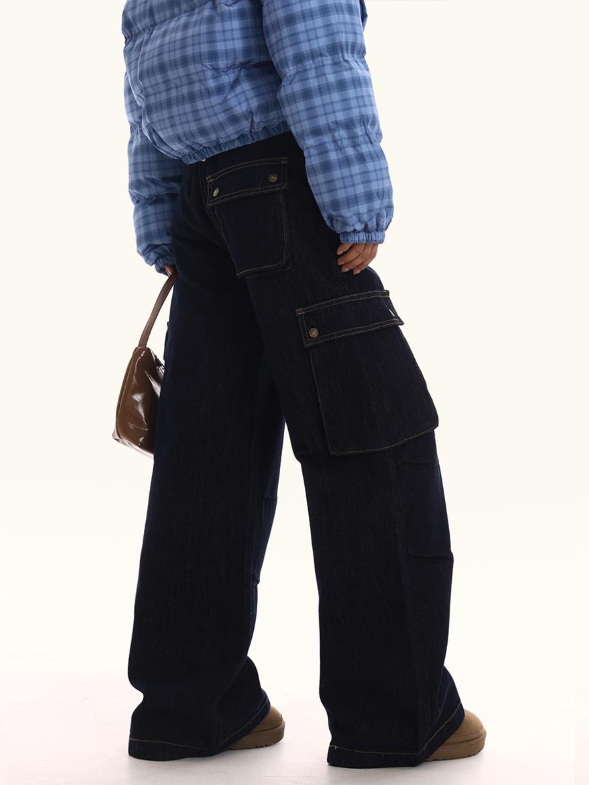 Loose Fit Deep Blue Denim Work Pants for Men and Women - Straight Casual Style, American Classic, Versatile Everyday Wear Loose Fit Deep Blue Denim Work Pants for Men and Women - Straight Casual Style, American Classic, Versatile Everyday Wear