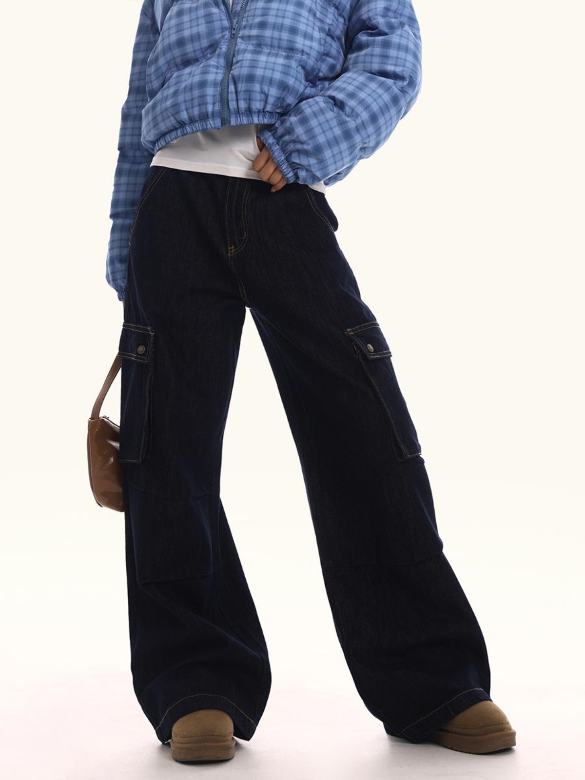 Loose Fit Deep Blue Denim Work Pants for Men and Women - Straight Casual Style, American Classic, Versatile Everyday Wear Loose Fit Deep Blue Denim Work Pants for Men and Women - Straight Casual Style, American Classic, Versatile Everyday Wear