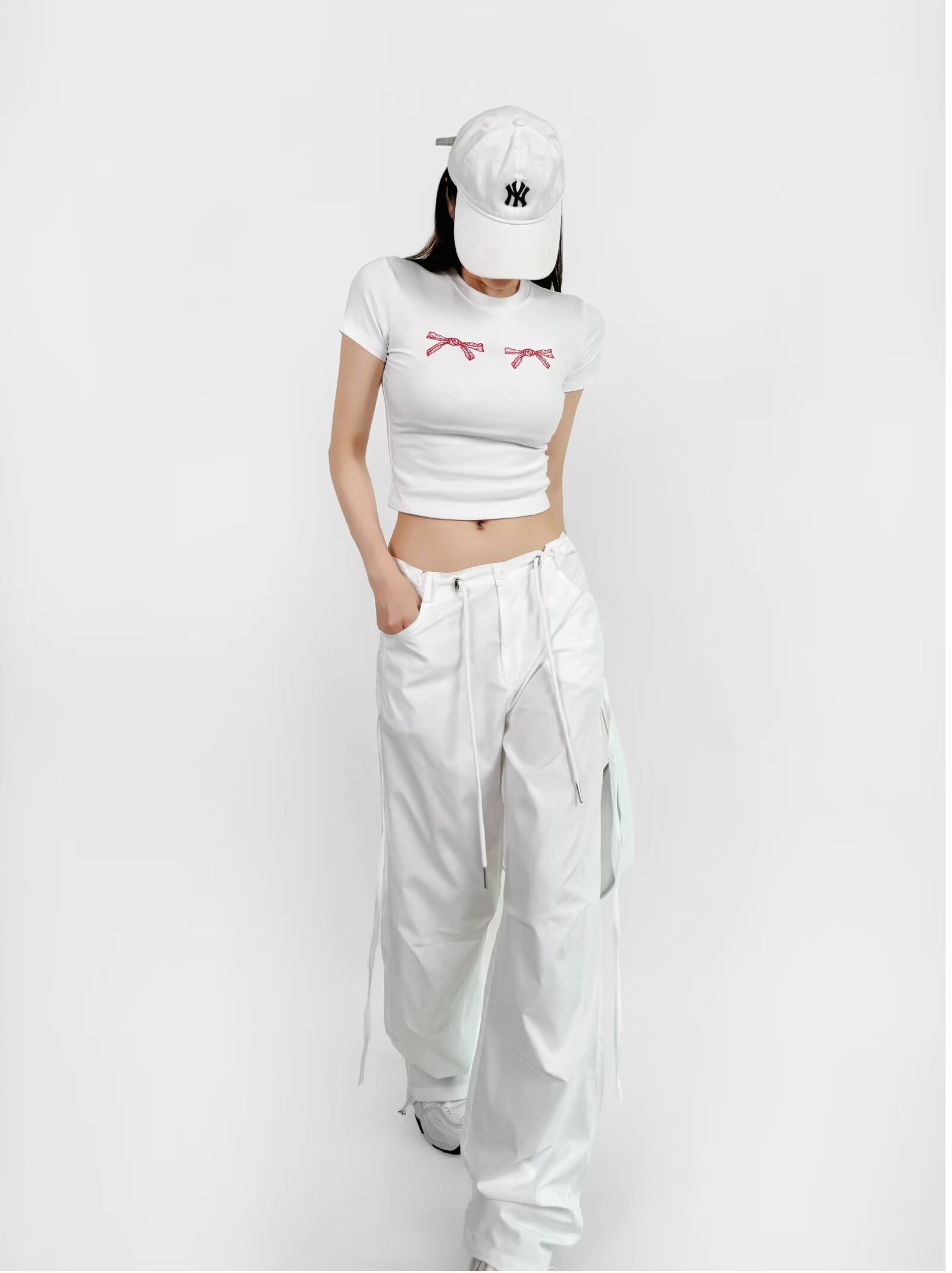 Loose Fit Jazz Dance Hip Hop Pants with Bow Tie Pleats - Quick-Dry American Style Slim-Fit Sports Long Pants Loose Fit Jazz Dance Hip Hop Pants with Bow Tie Pleats - Quick-Dry American Style Slim-Fit Sports Long Pants