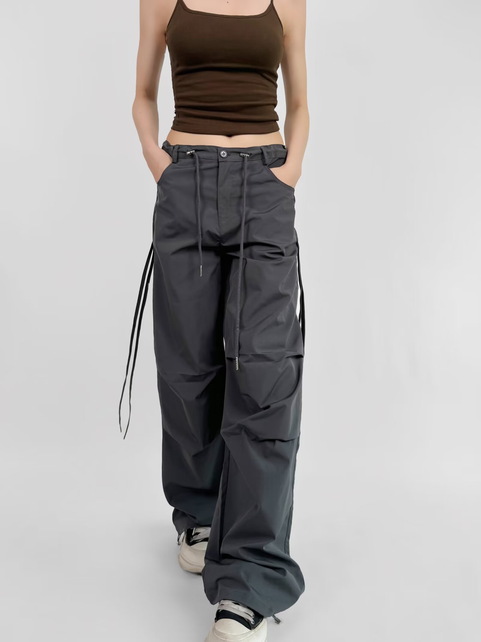 Loose Fit Jazz Dance Hip Hop Pants with Bow Tie Pleats - Quick-Dry American Style Slim-Fit Sports Long Pants Loose Fit Jazz Dance Hip Hop Pants with Bow Tie Pleats - Quick-Dry American Style Slim-Fit Sports Long Pants