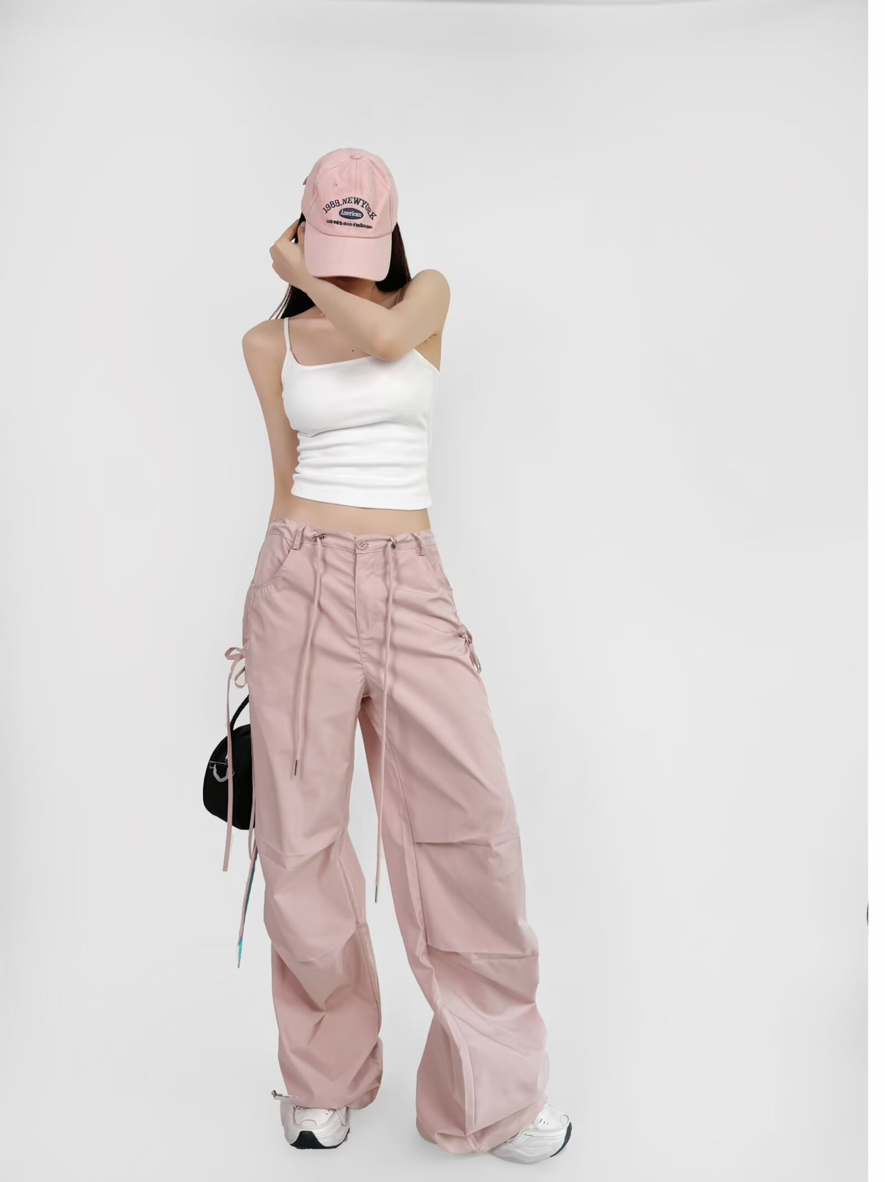 Loose Fit Jazz Dance Hip Hop Pants with Bow Tie Pleats - Quick-Dry American Style Slim-Fit Sports Long Pants Loose Fit Jazz Dance Hip Hop Pants with Bow Tie Pleats - Quick-Dry American Style Slim-Fit Sports Long Pants