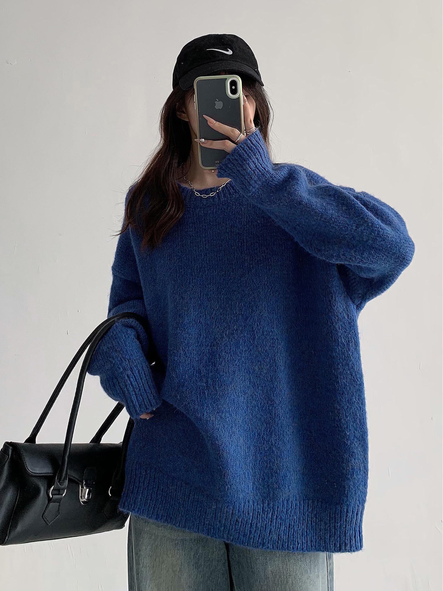 Loose-Fitting Thickened Sweater for Women, Korean Style Knitted Top Jacket, High-End Autumn Winter 2025 Casual Fashion