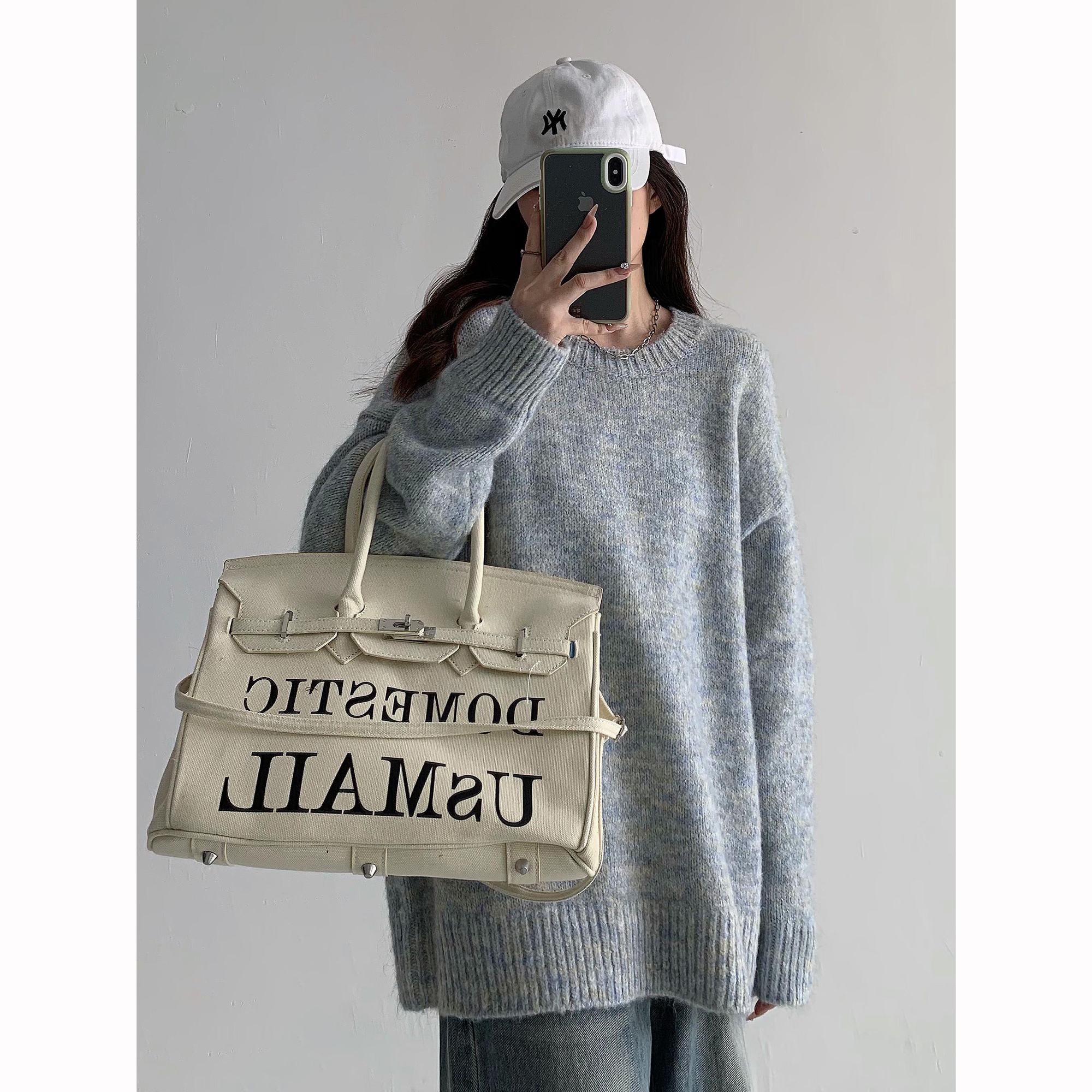 Loose-Fitting Thickened Sweater for Women, Korean Style Knitted Top Jacket, High-End Autumn Winter 2025 Casual Fashion Loose-Fitting Thickened Sweater for Women, Korean Style Knitted Top Jacket, High-End Autumn Winter 2025 Casual Fashion