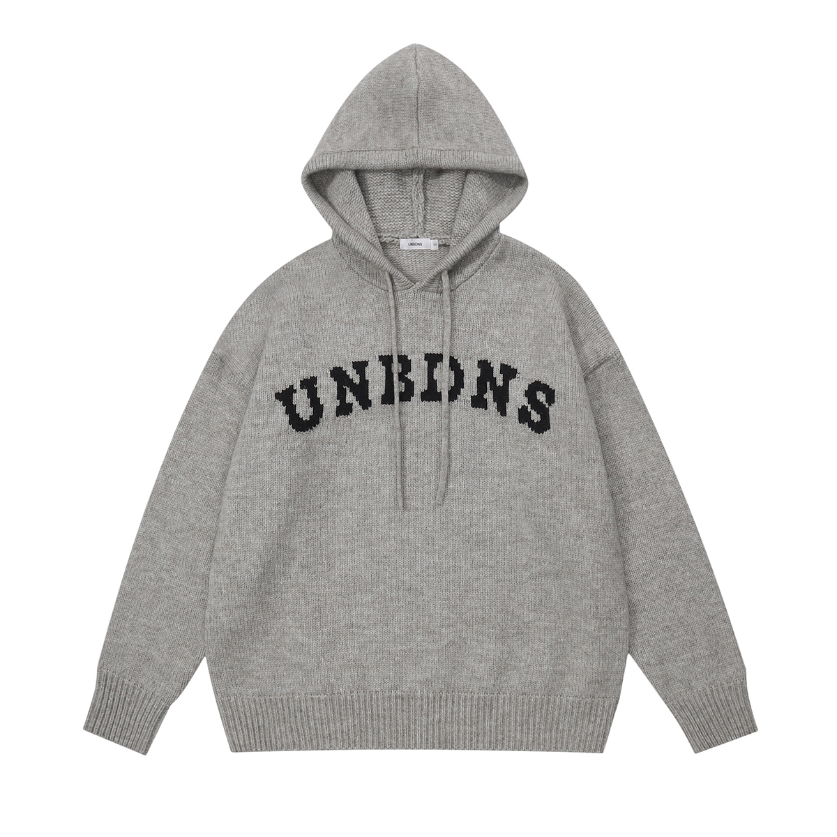 Loose Gray Hooded Knitted Sweater for Women - American Retro Style Sweatshirt Jacket for Autumn and Winter Fashion