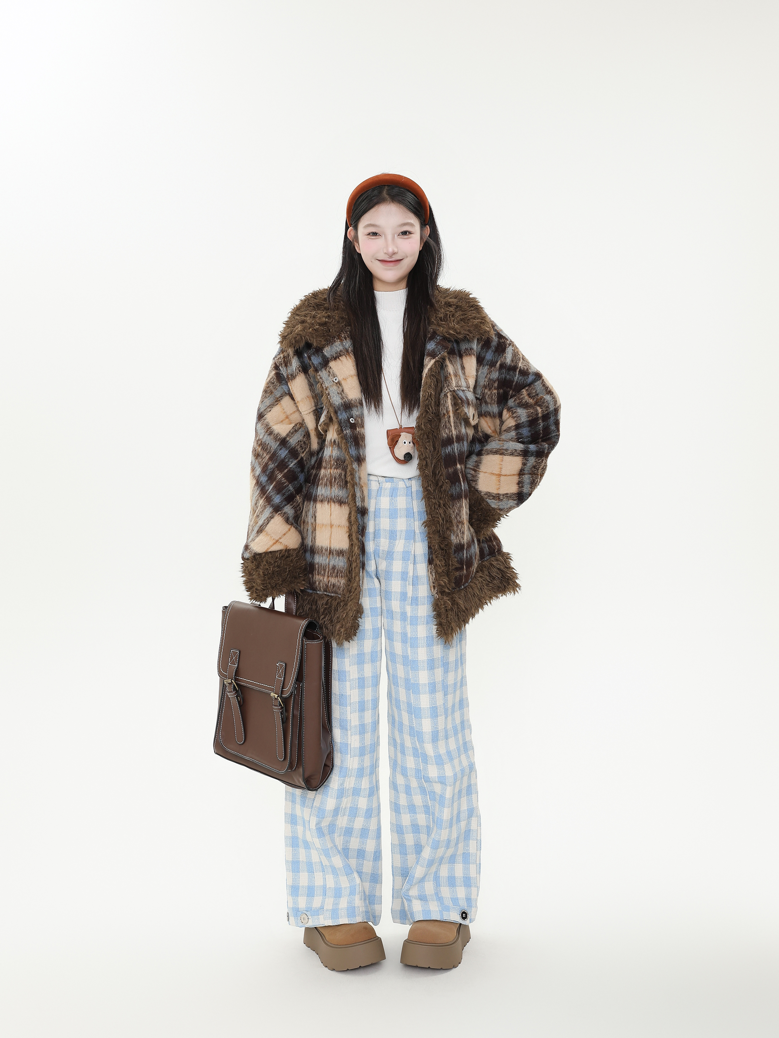 Loose Relaxed Checkered Wide-Leg Pants for Women - Casual Floor-Length Yamamoto Style for Spring and Autumn Fashion Loose Relaxed Checkered Wide-Leg Pants for Women - Casual Floor-Length Yamamoto Style for Spring and Autumn Fashion