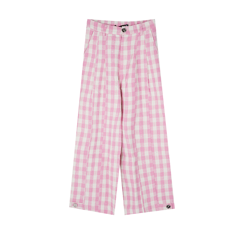 Loose Relaxed Checkered Wide-Leg Pants for Women - Casual Floor-Length Yamamoto Style for Spring and Autumn Fashion Loose Relaxed Checkered Wide-Leg Pants for Women - Casual Floor-Length Yamamoto Style for Spring and Autumn Fashion