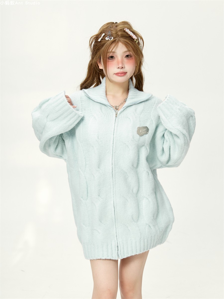 Loose Twisted Sweater Coat for Women - Soft Korean Style Thick Knitted Cardigan for Autumn Winter College Fashion 2025