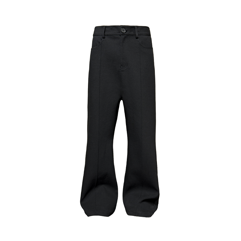 Low-Crotch Slightly Flared Trousers - Fine-Spun Fabric, Casual Chic Design, Trendy Y2K Style Suit Pants for Effortless Fashion