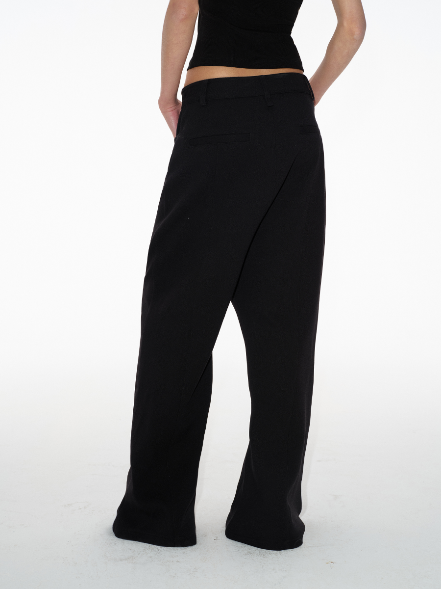 Low-Crotch Slightly Flared Trousers - Fine-Spun Fabric, Casual Chic Design, Trendy Y2K Style Suit Pants for Effortless Fashion Low-Crotch Slightly Flared Trousers - Fine-Spun Fabric, Casual Chic Design, Trendy Y2K Style Suit Pants for Effortless Fashion