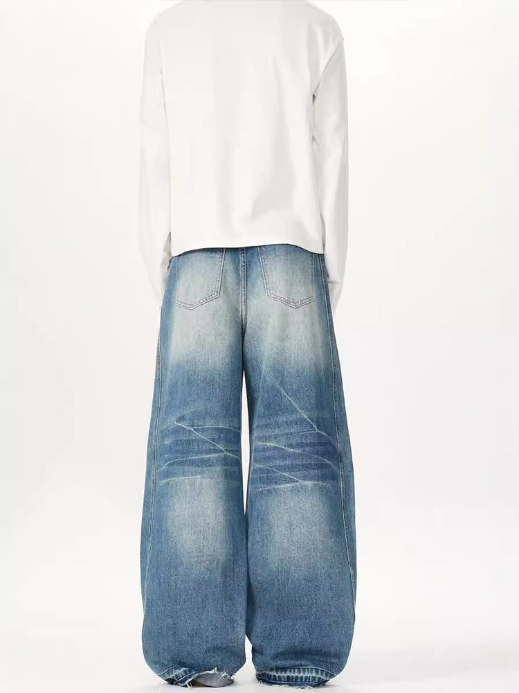 Men's American Retro Deconstructed Curved Knife Jeans - Clean Fit, Trendy Tailored Silhouette, Y2K Banana Pants Men's American Retro Deconstructed Curved Knife Jeans - Clean Fit, Trendy Tailored Silhouette, Y2K Banana Pants